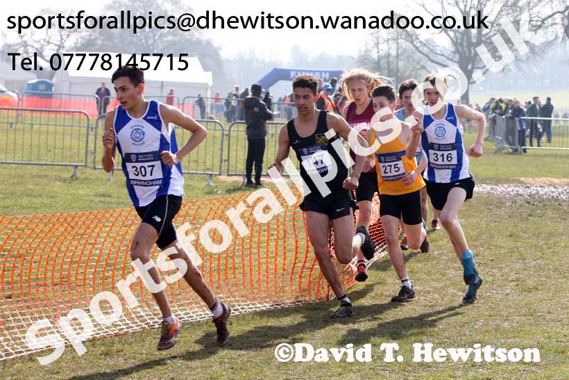Mens under-20s 2016 Inter Counties Cross Country Champs. and Cross Challenge Final, Cofton Park, Birmingham. Photo: David T. Hewitson/Sports for All Pics